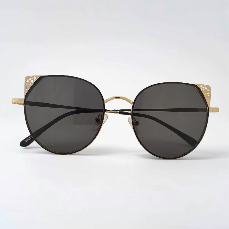 عینک آفتابی زنانه مدل کت گوشه فلزی ادول دودی